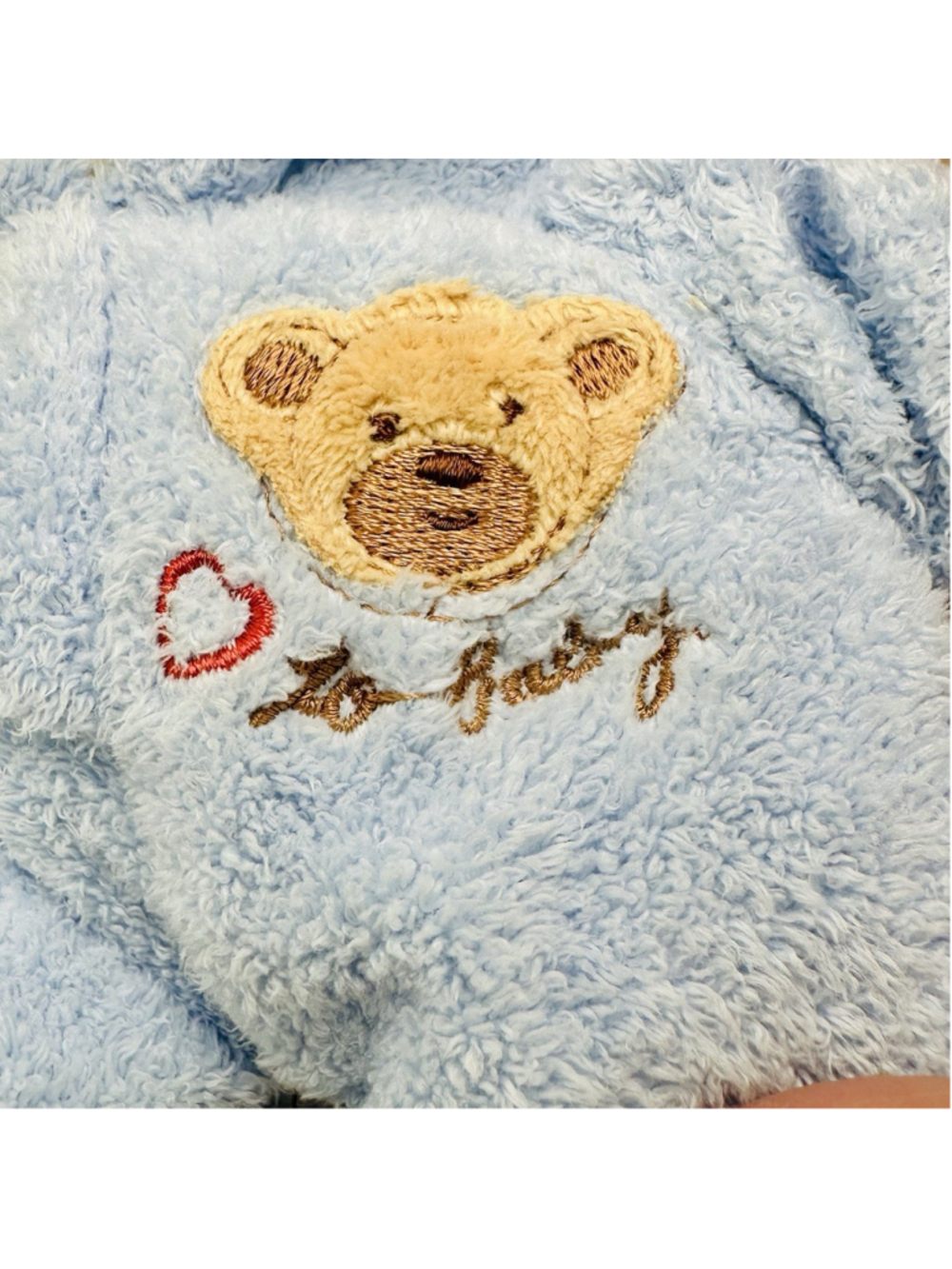 Ty Pluffies Baby PJ Bear Blue Bunny Non-Removable Pajamas Plush 2005 Lovey 8” - Picture 3 of 9